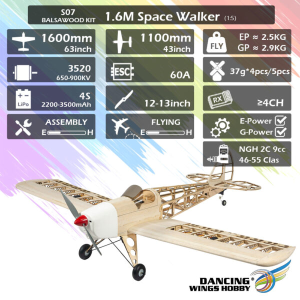 Dancing Wings 1.6m Spacewlaker Balsa Kit