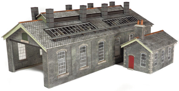 PO337 Double Track Engine Shed - Stone