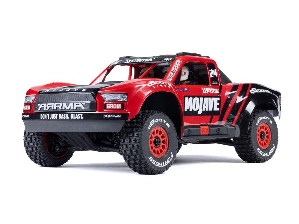 ARRMA 1/18 Mojave GROM 4wd Desert Truck RTR Mega w/Lipo USB Chg Red/Black