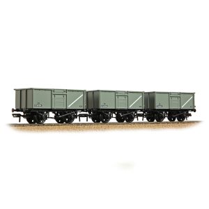 Bachmann 37-265 BR 16T Steel Mineral Top Flap Doors 3-Wagon Pack BR Grey (Early) [WL]