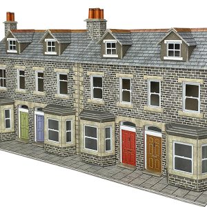 PO303 Terraced House Fronts - Stone