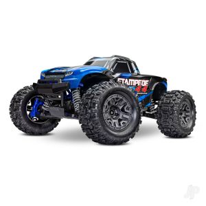 Stampede 4X4 BL-2S 1:10 4WD RTR Monster Truck, Blue (+ TQ 2-ch, BL-2S, 3300kV, 2S LiPo, USB-C Charger, Clipless Body)