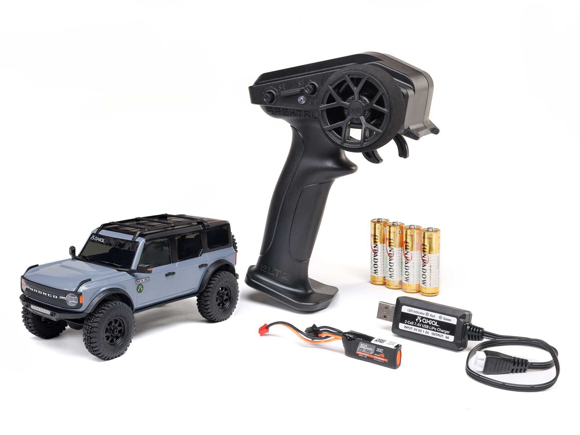 Axial 1/30 SCX30 Ford Bronco 4X4 RTR Rock Crawler Grey